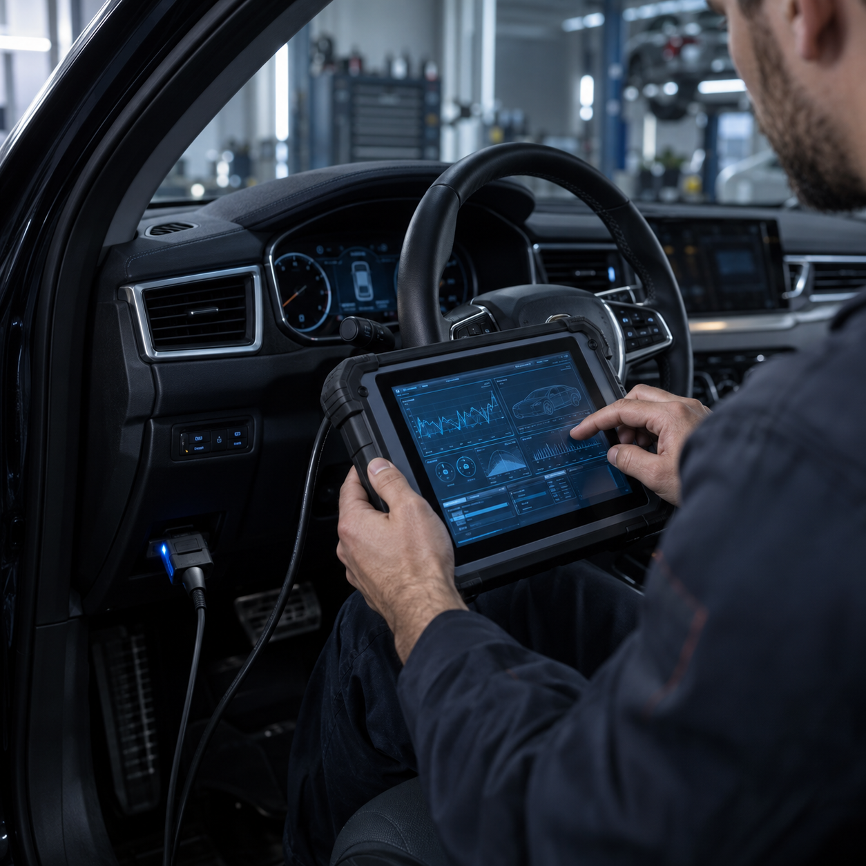 Diagnostic automobile sur tablette professionnelle